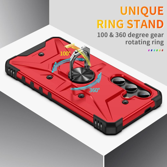 For Samsung Galaxy S24+ 5G Ring Holder Phone Case(Red)