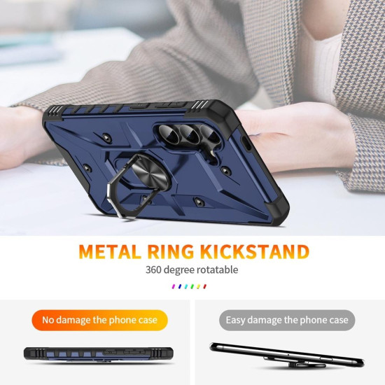 For Samsung Galaxy S24+ 5G Ring Holder Phone Case(Blue)