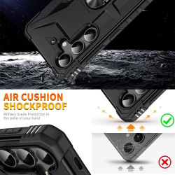 For Samsung Galaxy S24+ 5G Ring Holder Phone Case(Black)