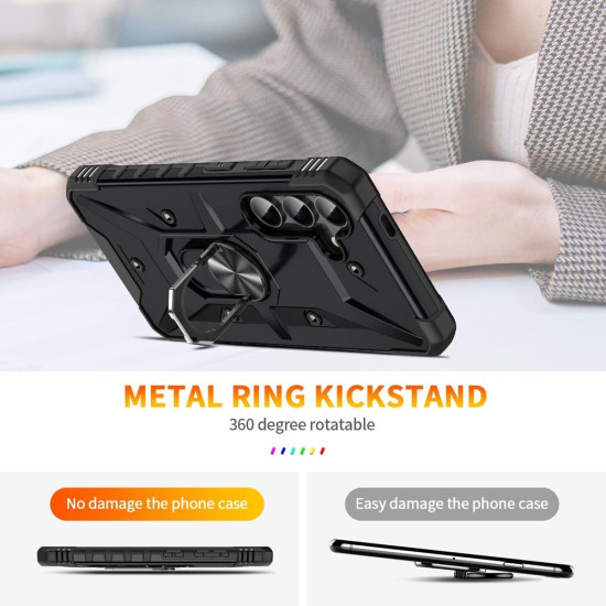 For Samsung Galaxy S24+ 5G Ring Holder Phone Case(Black)