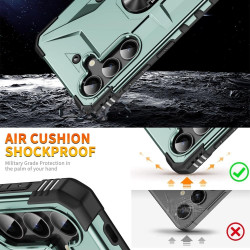 For Samsung Galaxy S24+ 5G Ring Holder Phone Case(Midnight Green)