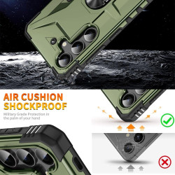 For Samsung Galaxy S24+ 5G Ring Holder Phone Case(Army Green)