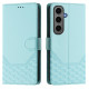 For Samsung Galaxy S24+ 5G Honeycomb Embossing RFID Leather Phone Case(Mint Green)