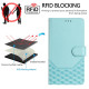 For Samsung Galaxy S24+ 5G Honeycomb Embossing RFID Leather Phone Case(Mint Green)
