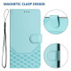 For Samsung Galaxy S24+ 5G Honeycomb Embossing RFID Leather Phone Case(Mint Green)