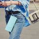 For Samsung Galaxy S24+ 5G Honeycomb Embossing RFID Leather Phone Case(Mint Green)