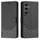 For Samsung Galaxy S24+ 5G Honeycomb Embossing RFID Leather Phone Case(Black)