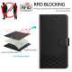 For Samsung Galaxy S24+ 5G Honeycomb Embossing RFID Leather Phone Case(Black)