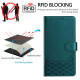 For Samsung Galaxy S24+ 5G Honeycomb Embossing RFID Leather Phone Case(Peacock Green)