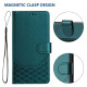 For Samsung Galaxy S24+ 5G Honeycomb Embossing RFID Leather Phone Case(Peacock Green)