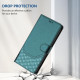 For Samsung Galaxy S24+ 5G Honeycomb Embossing RFID Leather Phone Case(Peacock Green)