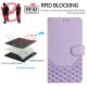 For Samsung Galaxy S24+ 5G Honeycomb Embossing RFID Leather Phone Case(Light Purple)