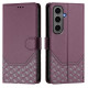 For Samsung Galaxy S24+ 5G Honeycomb Embossing RFID Leather Phone Case(Violet)