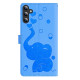 For Samsung Galaxy S24+ 5G Cartoon Elephant Embossed Leather Phone Case(Blue)