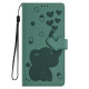 For Samsung Galaxy S24+ 5G Cartoon Elephant Embossed Leather Phone Case(Green)