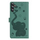 For Samsung Galaxy S24+ 5G Cartoon Elephant Embossed Leather Phone Case(Green)