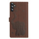 For Samsung Galaxy S24+ 5G Cartoon Elephant Embossed Leather Phone Case(Brown)