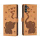 For Samsung Galaxy S24+ 5G Cartoon Elephant Embossed Leather Phone Case(Yellow)