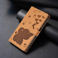 For Samsung Galaxy S24+ 5G Cartoon Elephant Embossed Leather Phone Case(Yellow)