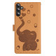 For Samsung Galaxy S24+ 5G Cartoon Elephant Embossed Leather Phone Case(Yellow)