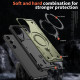 For Samsung Galaxy S24+ 5G PC Hybrid TPU Armor MagSafe Ring Holder Phone Case(Olive Green)