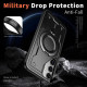 For Samsung Galaxy S24+ 5G PC Hybrid TPU Armor MagSafe Ring Holder Phone Case(Black)
