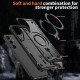 For Samsung Galaxy S24+ 5G PC Hybrid TPU Armor MagSafe Ring Holder Phone Case(Black)