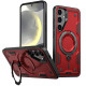 For Samsung Galaxy S24+ 5G PC Hybrid TPU Armor MagSafe Ring Holder Phone Case(Red)