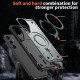 For Samsung Galaxy S24+ 5G PC Hybrid TPU Armor MagSafe Ring Holder Phone Case(Grey)