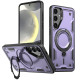 For Samsung Galaxy S24+ 5G PC Hybrid TPU Armor MagSafe Ring Holder Phone Case(Purple)