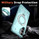 For Samsung Galaxy S24+ 5G PC Hybrid TPU Armor MagSafe Ring Holder Phone Case(Light Blue)