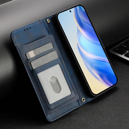 For Samsung Galaxy S24+ 5G Multi-Card Slots Zipper Wallet Leather Phone Case(Blue)