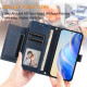 For Samsung Galaxy S24+ 5G Multi-Card Slots Zipper Wallet Leather Phone Case(Blue)