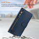 For Samsung Galaxy S24+ 5G Multi-Card Slots Zipper Wallet Leather Phone Case(Blue)