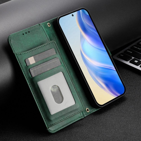 For Samsung Galaxy S24+ 5G Multi-Card Slots Zipper Wallet Leather Phone Case(Green)