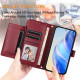 For Samsung Galaxy S24+ 5G Multi-Card Slots Zipper Wallet Leather Phone Case(Dark Red)
