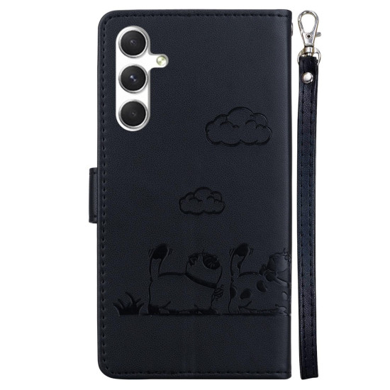 For Samsung Galaxy S24+ 5G Cute Cats RFID Leather Phone Case(Black)