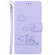 For Samsung Galaxy S23 5G Cute Cats RFID Leather Phone Case(Purple)