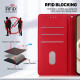 For Samsung Galaxy S23 5G Cute Cats RFID Leather Phone Case(Red)