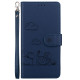 For Samsung Galaxy S23 5G Cute Cats RFID Leather Phone Case(Blue)