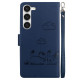 For Samsung Galaxy S23 5G Cute Cats RFID Leather Phone Case(Blue)