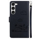 For Samsung Galaxy S23 5G Cute Cats RFID Leather Phone Case(Black)