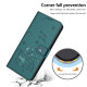 For Samsung Galaxy S25+ / S24+ 5G Embossed Kitten Phone Leather Case with Lanyard(Dark Green)