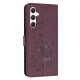 For Samsung Galaxy S25+ / S24+ 5G Embossed Kitten Phone Leather Case with Lanyard(Wine Red)