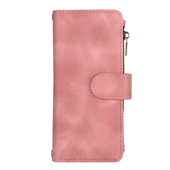 For Samsung Galaxy S24+ 5G Dream 9-Card Zipper Wallet RFID Leather Phone Case with Lanyard(Rose Gold)
