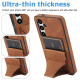 For Samsung Galaxy S24+ 5G Ultra-thin Shockproof Phone Protective Case with Holder(Brown)