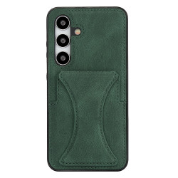 For Samsung Galaxy S24+ 5G Ultra-thin Shockproof Phone Protective Case with Holder(Green)