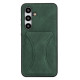 For Samsung Galaxy S24+ 5G Ultra-thin Shockproof Phone Protective Case with Holder(Green)