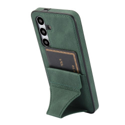 For Samsung Galaxy S24+ 5G Ultra-thin Shockproof Phone Protective Case with Holder(Green)