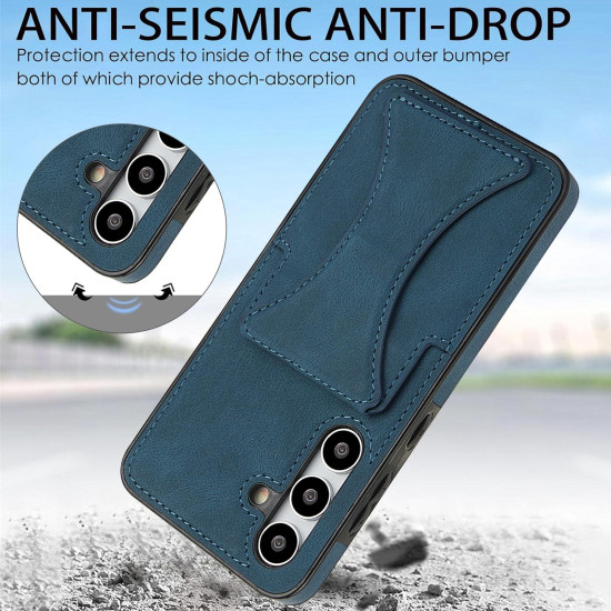 For Samsung Galaxy S24+ 5G Ultra-thin Shockproof Phone Protective Case with Holder(Blue)